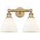 Edison Bristol 11 3/4"H Brushed Brass 2-Light Wall Sconce