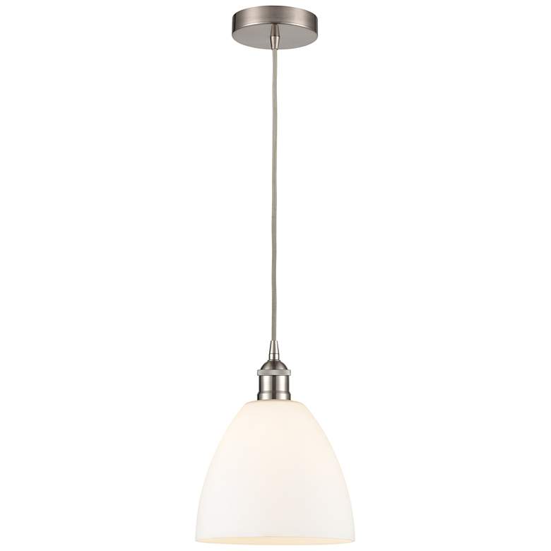 Image 1 Edison Bristol 9" Wide Brushed Satin Nickel Mini Pendant