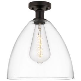 Edison Bristol Glass  12" Semi-Flush Mount - Oil Rubbed Bronze - Clear Edison Bristol Glass  12" Semi-Flush Mount - Oil Rubbed Bronze - Clear