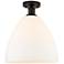Edison Bristol Glass 12" Semi-Flush Mount - Oil Rubbed Bronze - White