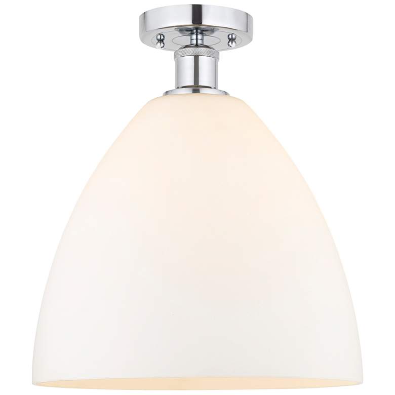 Image 1 Edison Bristol Glass 12" Semi-Flush Mount - Polished Chrome - Matte W