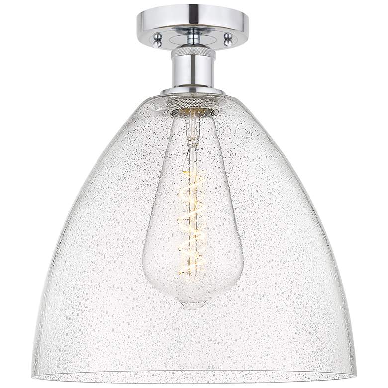 Image 1 Edison Bristol Glass  12" Semi-Flush Mount - Polished Chrome - Seedy S