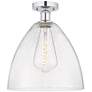 Edison Bristol Glass  12" Semi-Flush Mount - Polished Chrome - Seedy S