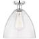 Edison Bristol Glass  12" Semi-Flush Mount - Polished Chrome - Seedy S