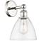 Edison Bristol Glass 12"High Polished Nickel Sconce With Clear Shade