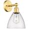 Edison Bristol Glass 12"High Satin Gold Sconce With Seedy Shade