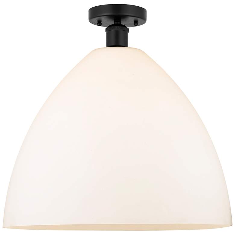 Image 1 Edison Bristol Glass 16" Semi-Flush Mount - Matte Black - Matte White