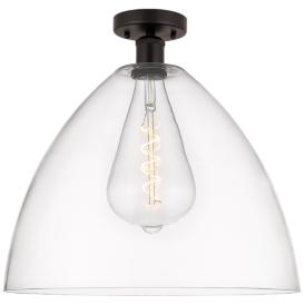 Edison Bristol Glass  16" Semi-Flush Mount - Oil Rubbed Bronze - Clear Edison Bristol Glass  16" Semi-Flush Mount - Oil Rubbed Bronze - Clear