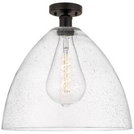 Edison Bristol Glass  16" Semi-Flush Mount - Oil Rubbed Bronze - Seedy Edison Bristol Glass  16" Semi-Flush Mount - Oil Rubbed Bronze - Seedy
