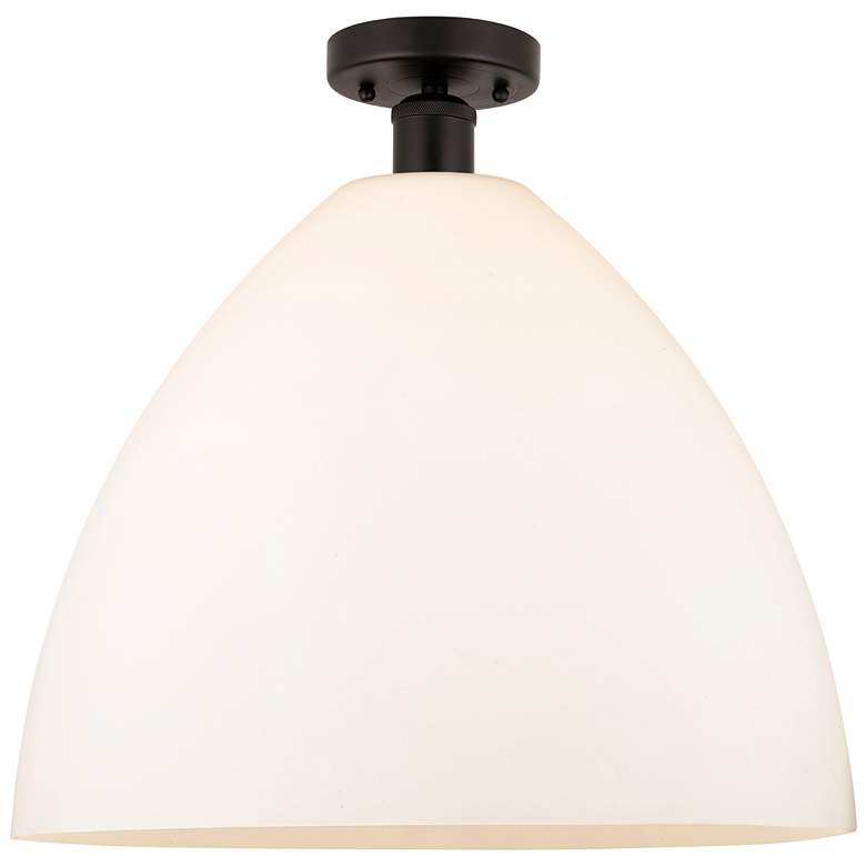 Image 1 Edison Bristol Glass 16" Semi-Flush Mount - Oil Rubbed Bronze - White