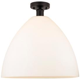 Edison Bristol Glass  16" Semi-Flush Mount - Oil Rubbed Bronze - White Edison Bristol Glass  16" Semi-Flush Mount - Oil Rubbed Bronze - White