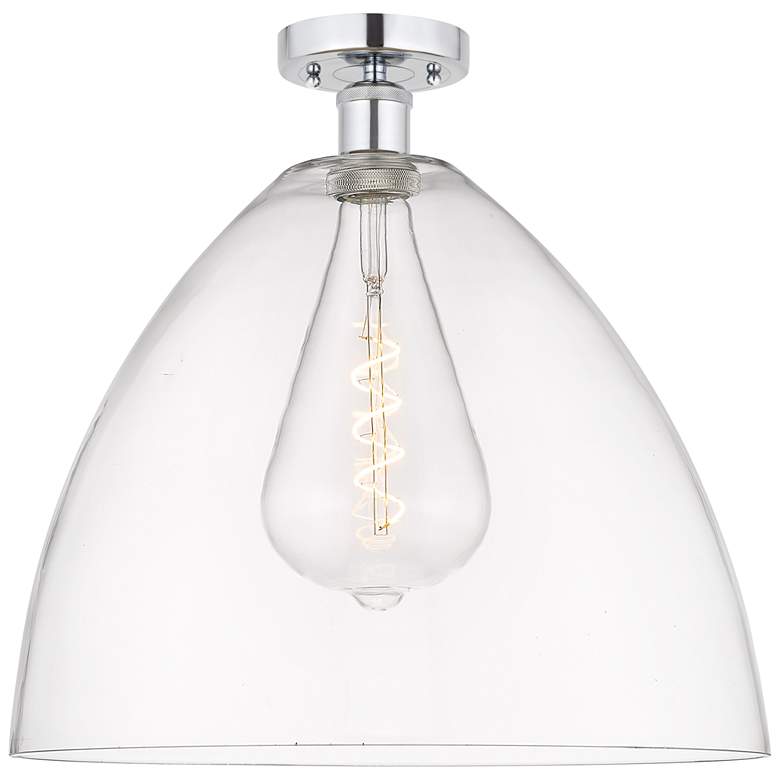 Image 1 Edison Bristol Glass 16" Semi-Flush Mount - Polished Chrome - Clear S