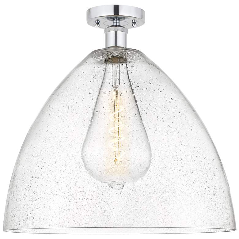 Image 1 Edison Bristol Glass 16" Semi-Flush Mount - Polished Chrome - Seedy S