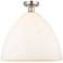 Edison Bristol Glass 16" Semi-Flush Mount - Satin Nickel - Matte Whit