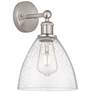 Edison Bristol Glass 8" Brushed Satin Nickel Sconce w/ Seedy Shade