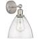 Edison Bristol Glass 8" Brushed Satin Nickel Sconce w/ Seedy Shade