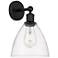 Edison Bristol Glass 8" Matte Black Sconce w/ Clear Shade