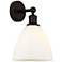Edison Bristol Glass 8" Oil Rubbed Bronze Sconce w/ Matte White Shade