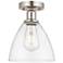 Edison Bristol Glass 8" Semi-Flush Mount - Brushed Satin Nickel - Cle