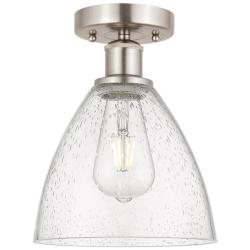 Edison Bristol Glass  8" Semi-Flush Mount - Brushed Satin Nickel - See