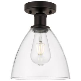 Edison Bristol Glass  8" Semi-Flush Mount - Oil Rubbed Bronze - Clear Edison Bristol Glass  8" Semi-Flush Mount - Oil Rubbed Bronze - Clear