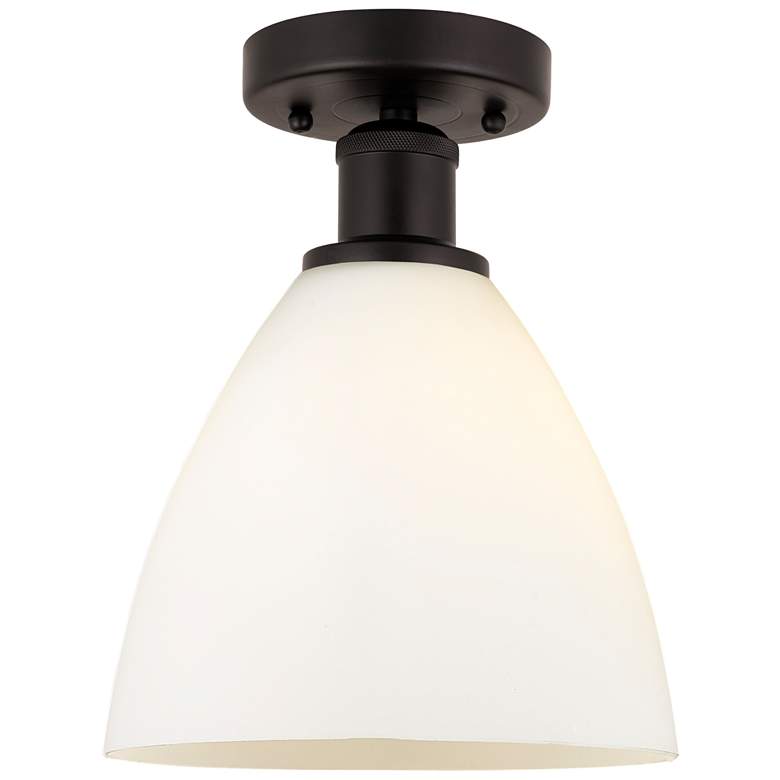 Image 1 Edison Bristol Glass 8" Semi-Flush Mount - Oil Rubbed Bronze - Matte