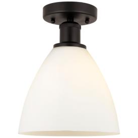 Edison Bristol Glass  8" Semi-Flush Mount - Oil Rubbed Bronze - Matte Edison Bristol Glass  8" Semi-Flush Mount - Oil Rubbed Bronze - Matte