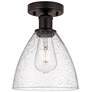 Edison Bristol Glass  8" Semi-Flush Mount - Oil Rubbed Bronze - Seedy