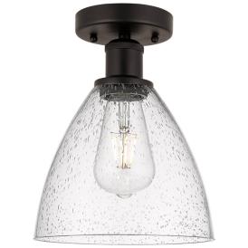 Edison Bristol Glass  8" Semi-Flush Mount - Oil Rubbed Bronze - Seedy Edison Bristol Glass  8" Semi-Flush Mount - Oil Rubbed Bronze - Seedy