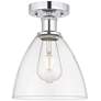 Edison Bristol Glass  8" Semi-Flush Mount - Polished Chrome - Clear Sh