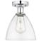 Edison Bristol Glass  8" Semi-Flush Mount - Polished Chrome - Clear Sh