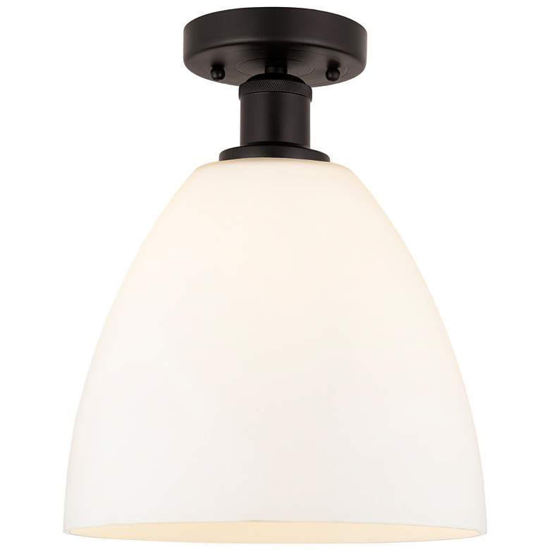 Image 1 Edison Bristol Glass 9" Semi-Flush Mount - Oil Rubbed Bronze - Matte