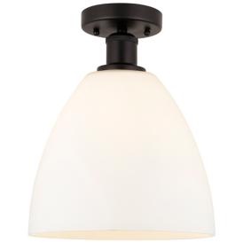 Edison Bristol Glass  9" Semi-Flush Mount - Oil Rubbed Bronze - Matte Edison Bristol Glass  9" Semi-Flush Mount - Oil Rubbed Bronze - Matte