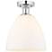 Edison Bristol Glass 9" Semi-Flush Mount - Polished Chrome - Matte Wh