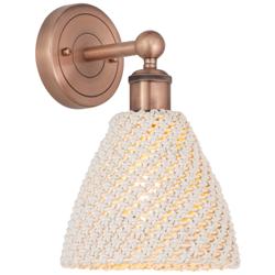 Edison Bristol Natural 12" High Antique Copper Sconce With