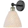 1_Edison Bristol Natural 12" High Black Antique Brass Sconce With
