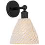 1_Edison Bristol Natural 12" High Matte Black Sconce With
