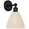 Edison Bristol Natural 12" High Matte Black Sconce With