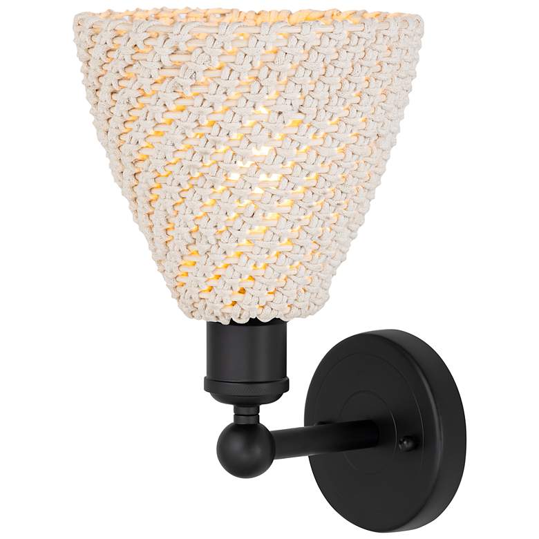 Image 2 Edison Bristol Natural 12" High Matte Black Sconce With more views