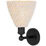 2_Edison Bristol Natural 12" High Matte Black Sconce With more views