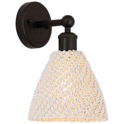 Edison Bristol Natural 12" High Oil Rubbed Bronze Sconce With