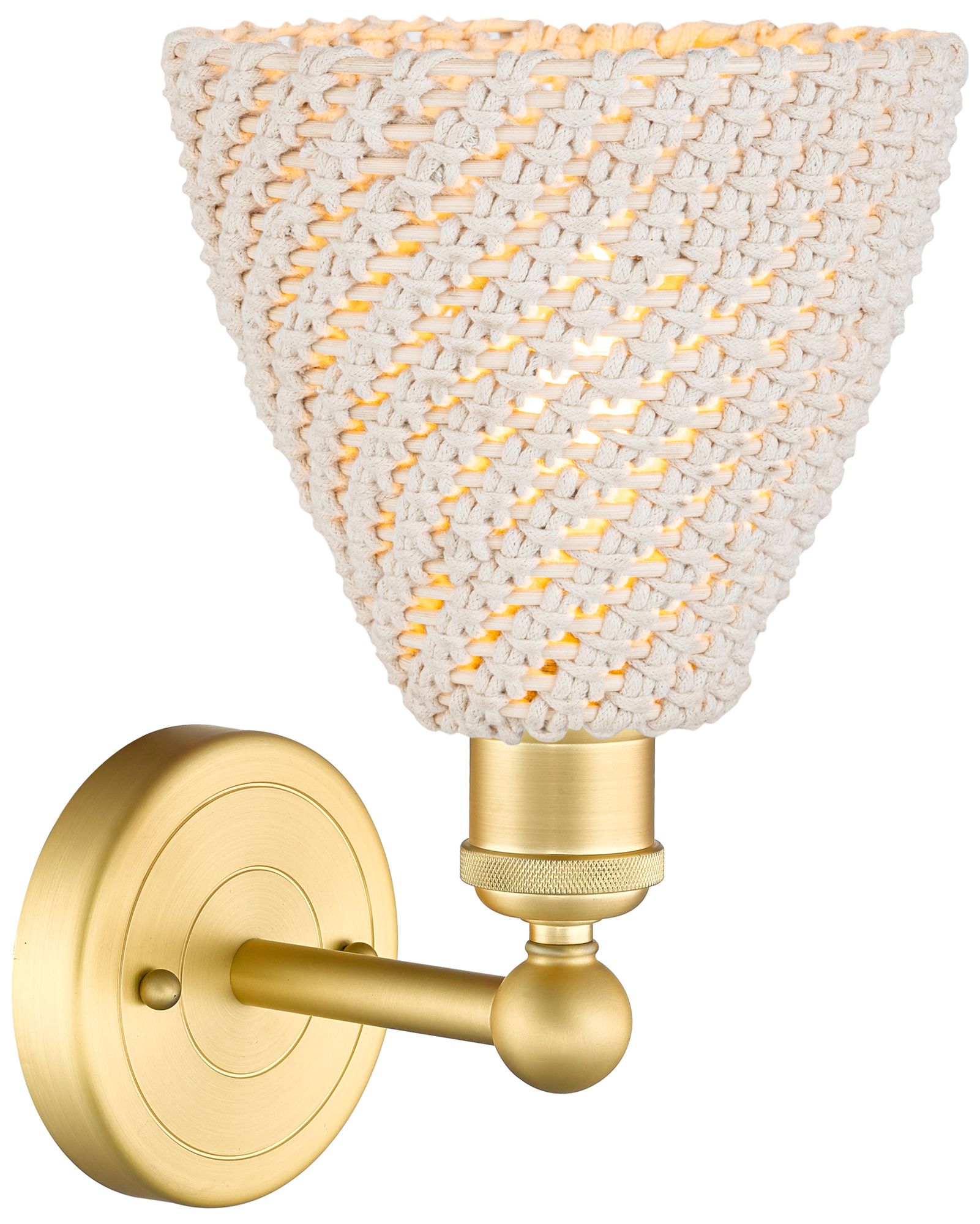 Image 2 Edison Bristol Natural 12" High Satin Gold Sconce With more views