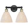 1_Edison Bristol Natural 17"W 2 Light Black Antique Brass Vanity Light
