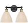 Edison Bristol Natural 17"W 2 Light Black Antique Brass Vanity Light