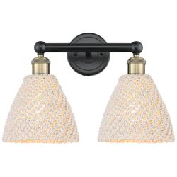 Edison Bristol Natural 17"W 2 Light Black Antique Brass Vanity Light
