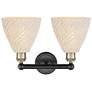 2_Edison Bristol Natural 17"W 2 Light Black Antique Brass Vanity Light more views