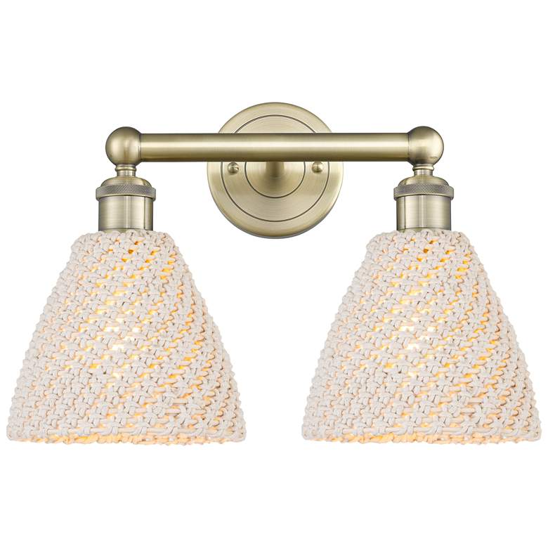 Image 1 Edison Bristol Natural 17" Wide 2 Light Antique Brass Vanity Light