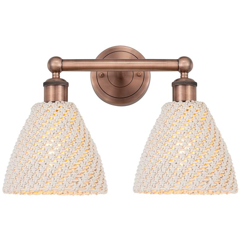 Image 1 Edison Bristol Natural 17" Wide 2 Light Antique Copper Vanity Light