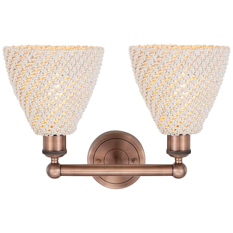 Image 2 Edison Bristol Natural 17" Wide 2 Light Antique Copper Vanity Light more views