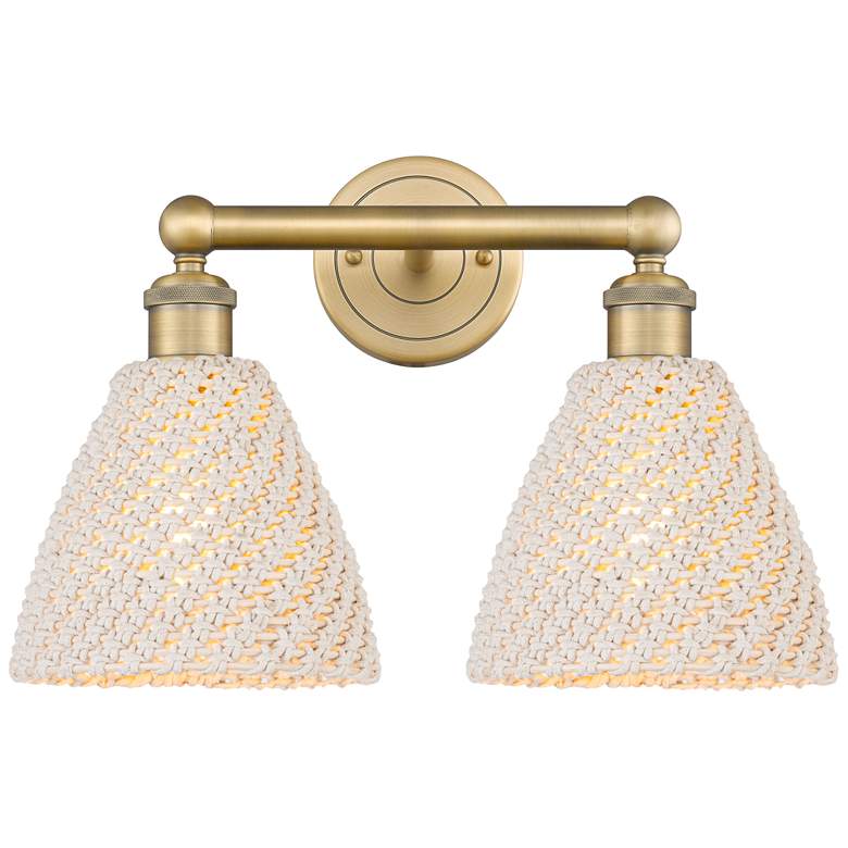 Image 1 Edison Bristol Natural 17" Wide 2 Light Brushed Brass Vanity Light